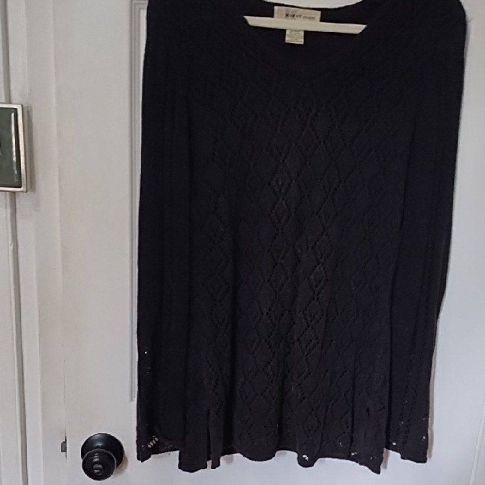 Black Fully Lined Knit Sweater Size M